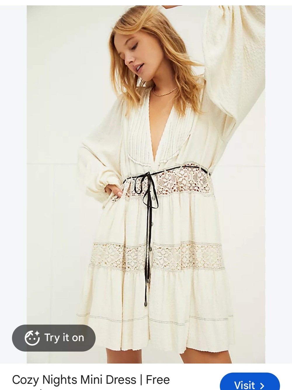 Free People Cozy Nights Mini Dress